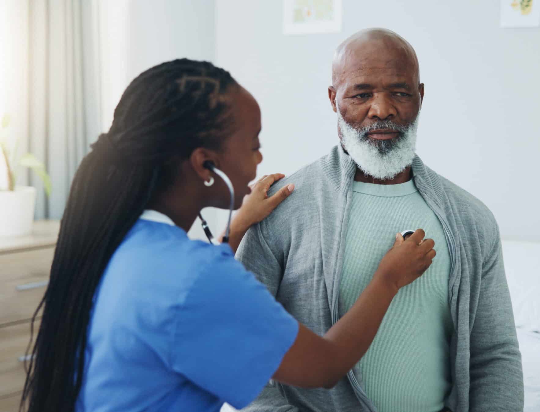A nurse supporting a resident during cardiac recovery