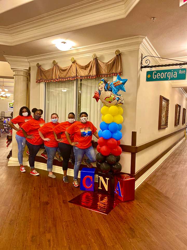 Nurses planned events for patients at Alpine Skilled Nursing and Rehabilitation in Ruston, LA.