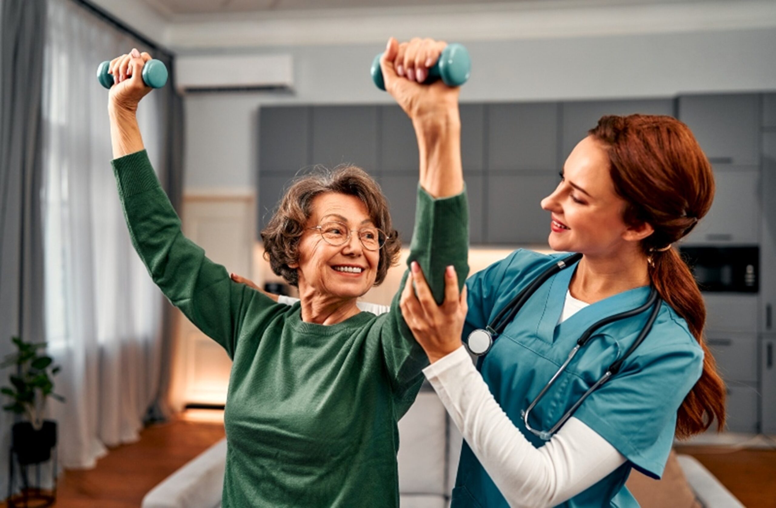 Alpine nurse assisting with physical therapy in Ruston, LA